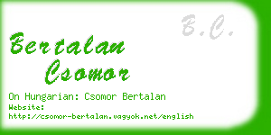 bertalan csomor business card